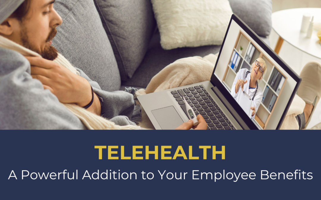 Man sick on couch video chatting with doctor. Telehealth benefits.