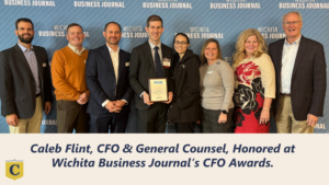 Wichita Business Insurance - Caleb Flint awarded CFO Award from Wichita Business Journal